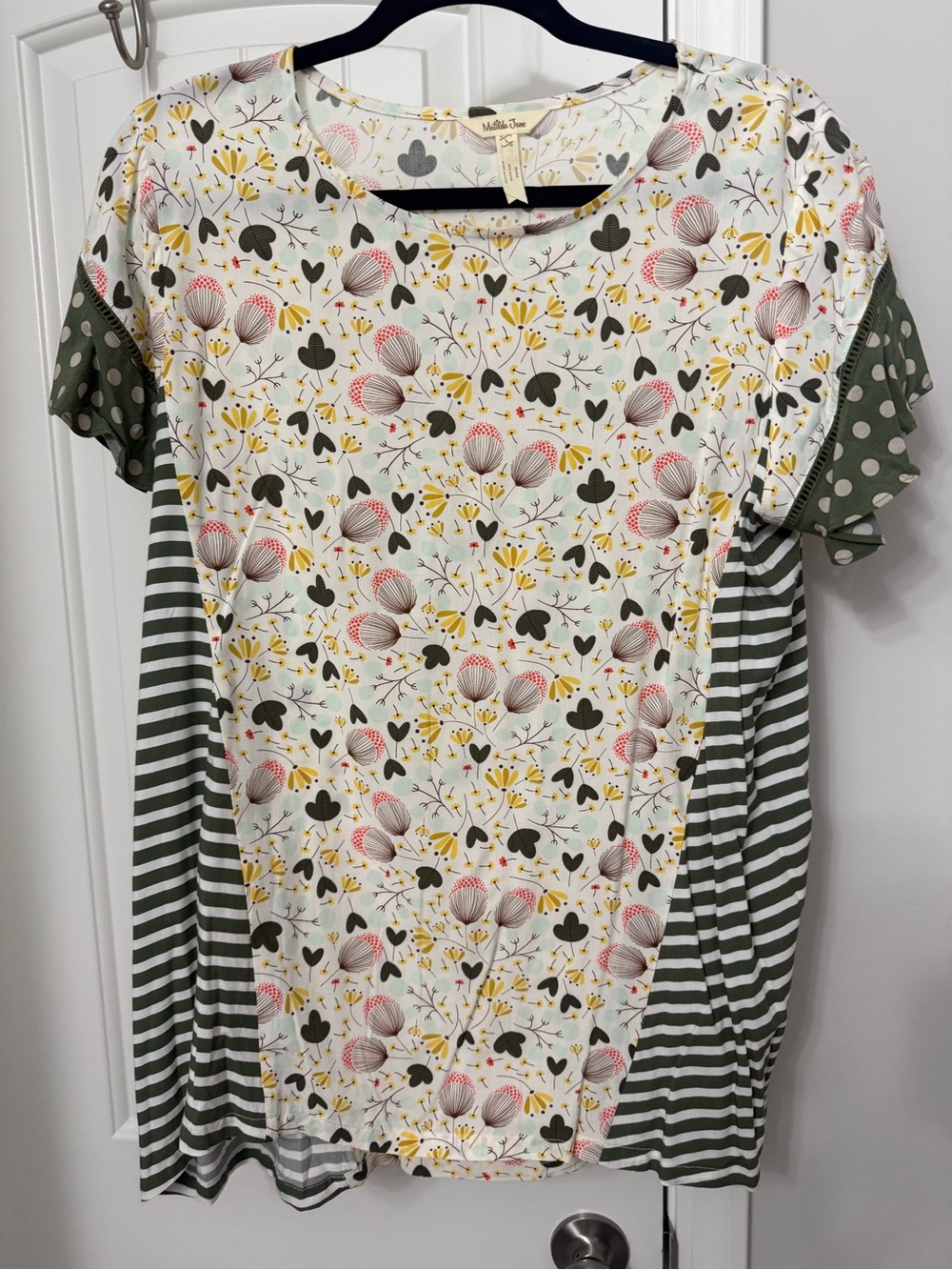 Matilda Jane Cream Floral Tee with Yellow & Mint Accents